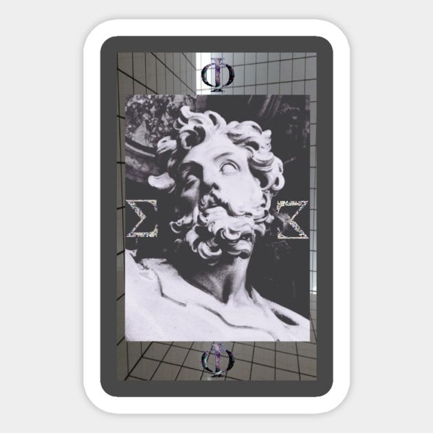 Vaporwave greek numeral statue Sticker by isarol